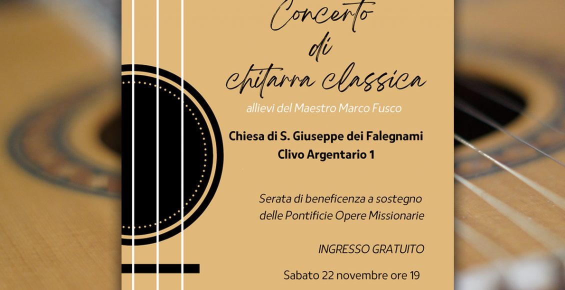 locandina concerto di chitarra classica, 22 novembre 2025