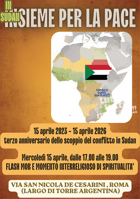 locandina flash mob Sudan, 15 aprile 2026