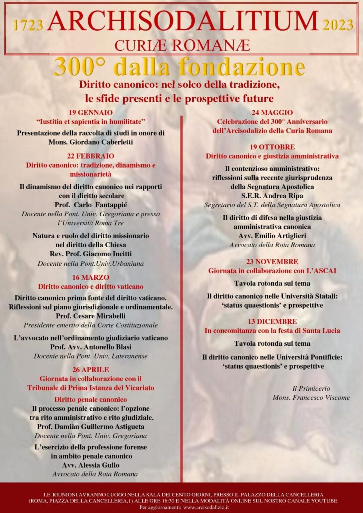 Riunioni Culturali 2023 - Arcisodalizio della Curia Romana