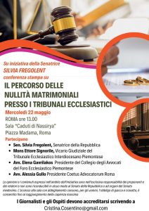 Conferenza stampa - nullità matrimoniali Tribunali Ecclesiastici - 22 maggio 2024