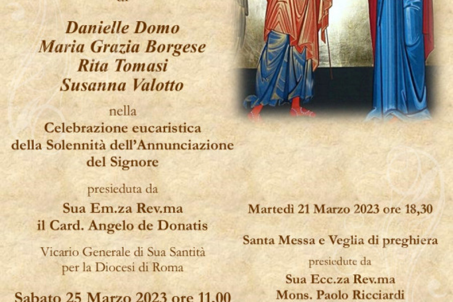 CONSACRAZIONE SECONDO IL RITO DELLA CONSACRAZIO VIRGINUM 25 MARZO 2023